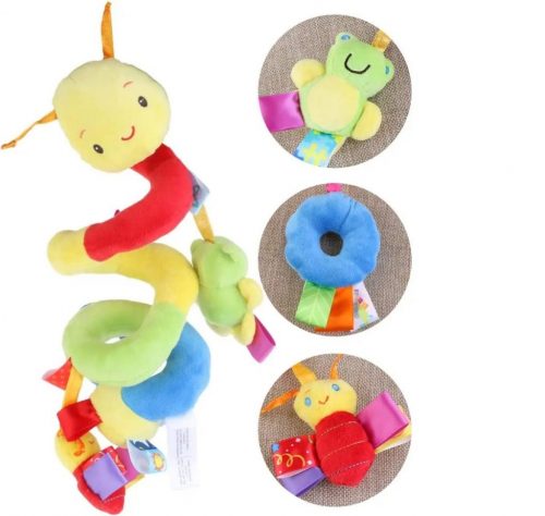 Jouet spirale multifonction avec animaux colorés pour siège auto et poussette, stimulation sensorielle bébé 0-12 mois