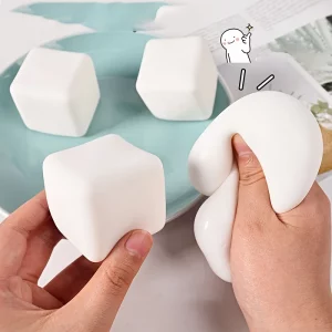 Manipulation cube anti-stress malléable forme tofu pour réduction stress