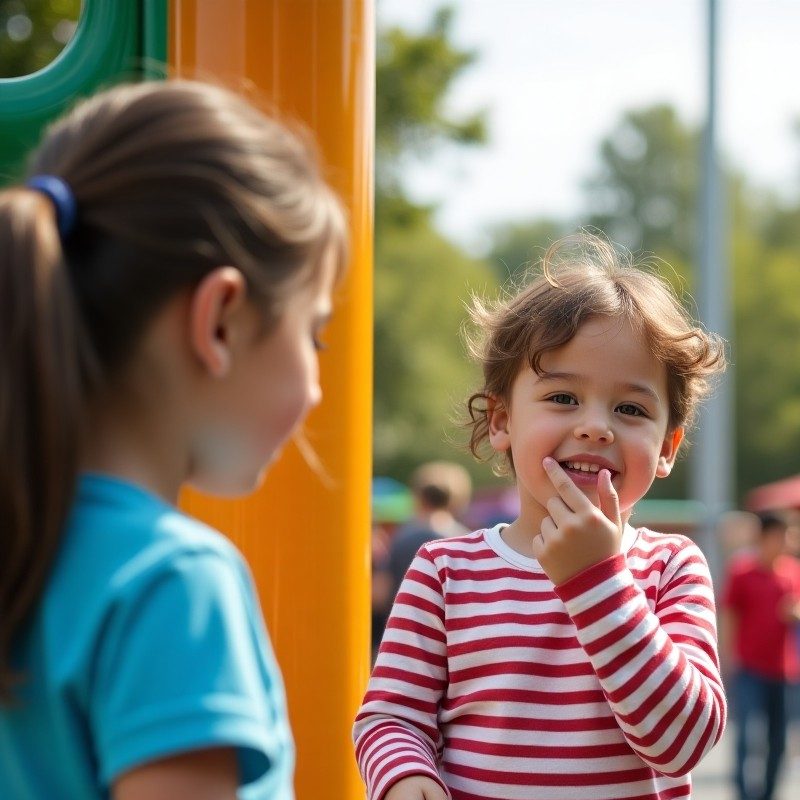 Des enfants jouent ensemble dehors, illustrant l'inclusion et l'acceptation des différences