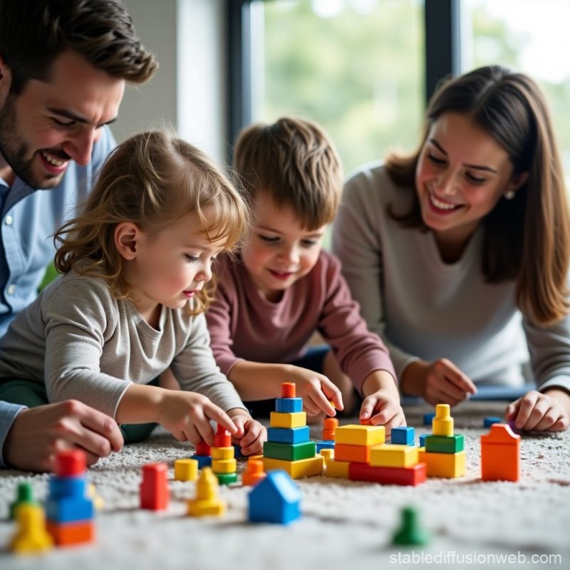 des enfants en train de jouer avec des jouets
