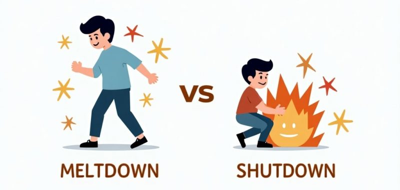 MELTDOWN VS SHUTDOWN CRISE AUTISTIQUE