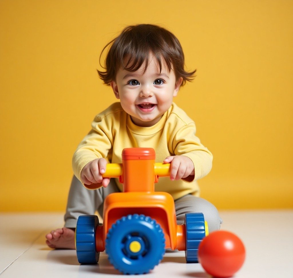 Enfant réalisant un exercice d'équilibre et de coordination accompagné d'un professionnel