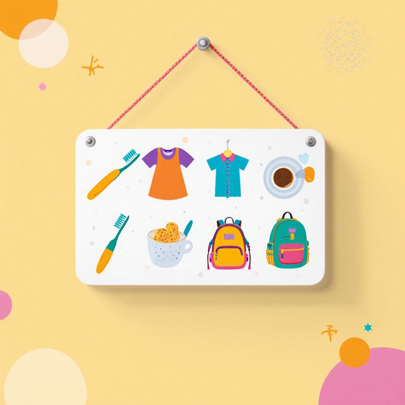 Tableau de routine visuelle coloré pour enfant TDAH