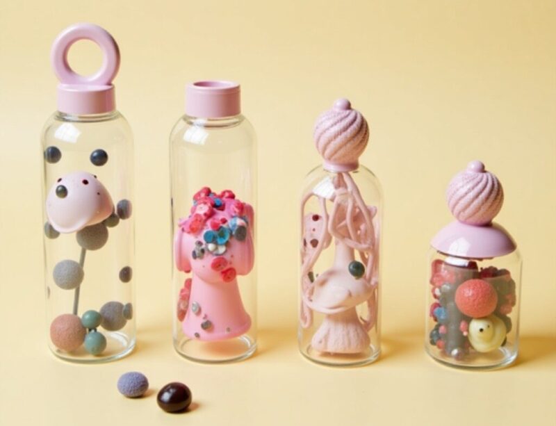 Enfant jouant avec des jouets thérapeutiques DIY économiques fabriqués à partir d'objets du quotidien pour stimulation sensorielle et motrice