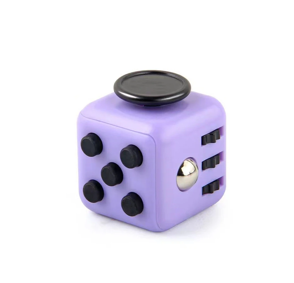 Cube fidget LeoBelo à six faces : boutons, roue, joystick et bille métallique