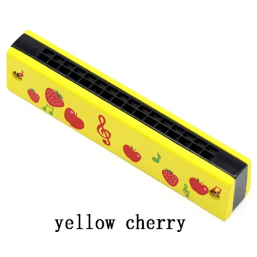 Harmonica bois jaune avec motifs panda colorés jouet musical enfant 3 ans