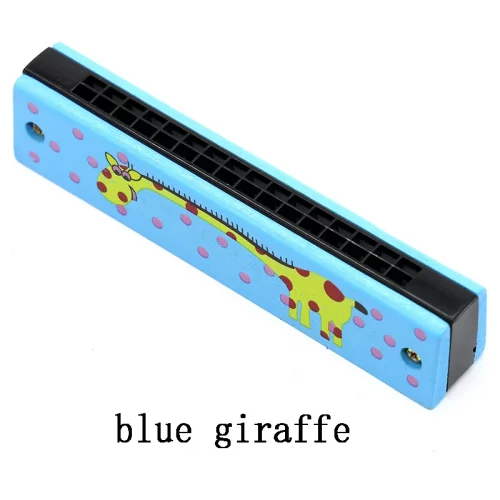 Harmonica bois bleu avec motifs panda colorés jouet musical enfant 3 ans