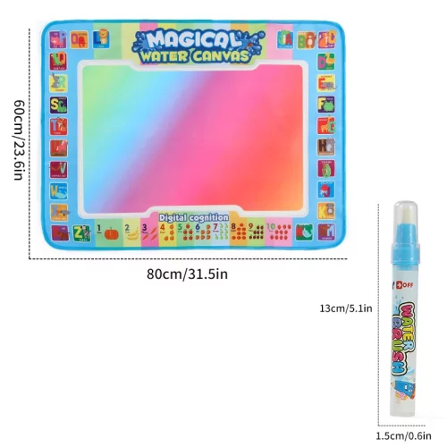 Ardoise Magique Géante Montessori |  Tapis Dessin Eau 80x60cm | Alphabet Apprentissage | 2-8 ans | Sans Tache – Image 5