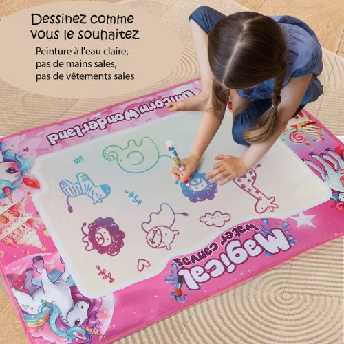 Détail bordures éducatives tapis dessin magique alphabet majuscules chiffres colorés