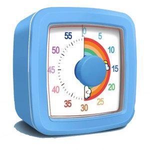 Affichage coloré minuteur visuel montrant temps restant avec disque arc-en-ciel