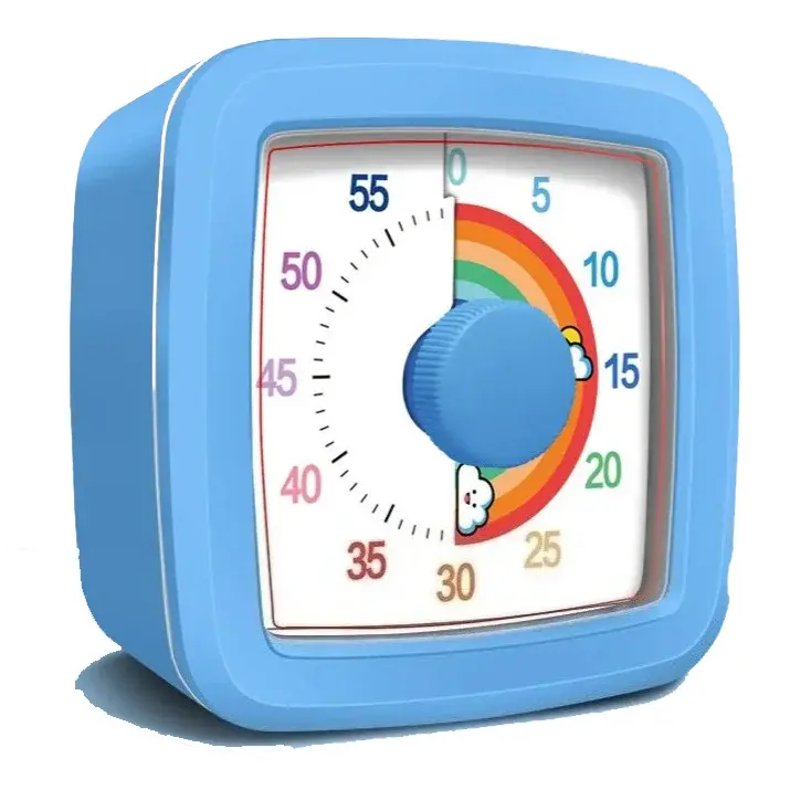 Minuteur visuel à disque bleu, cadran 60 minutes