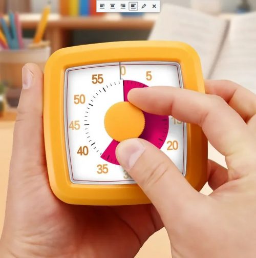 Minuteur silent timer disponible en 4 couleurs bleu rose orange gris