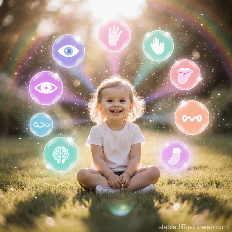 Intégration sensorielle chez l'enfant : activité tactile avec balles sensorielles texturées pour développement sensoriel