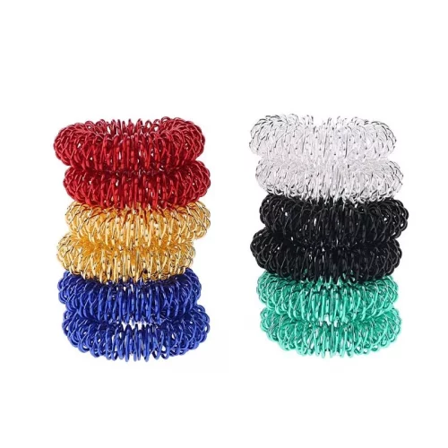 Assortiment 10 anneaux sensoriels colorés bleu vert rose orange violet pour toute la famille TDAH autisme