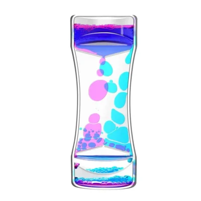 Sablier liquide sensoriel à bulles colorées