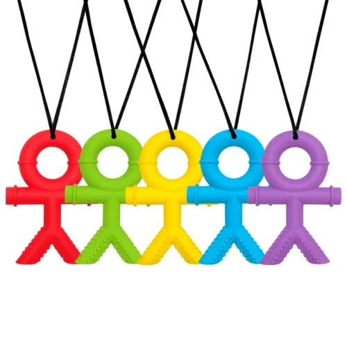 Collier à mâcher bonhomme silicone enfant 3 5 ans