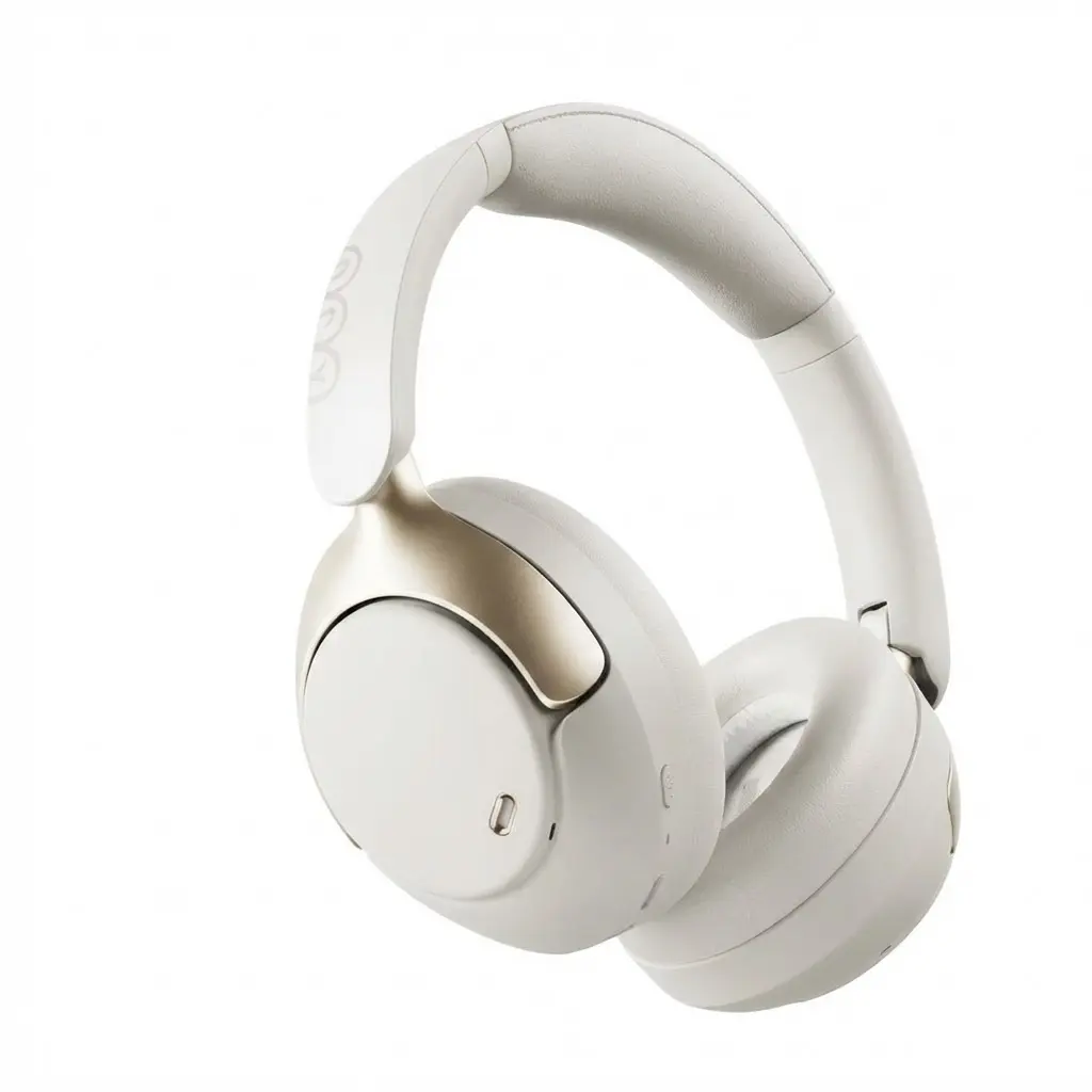 Casque à réduction de bruit H3 Pro blanc, vue de face, arceau rembourré et larges coussinets