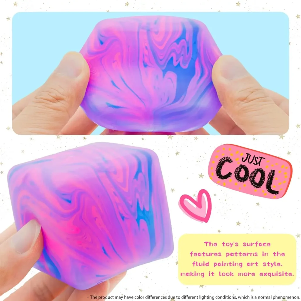 Cube sensoriel gel à rebond lent – Fidget tactile pour TDAH et Autisme – Image 4