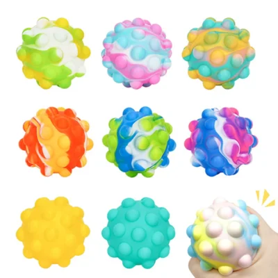 Six balles à bulles 3D multicolores