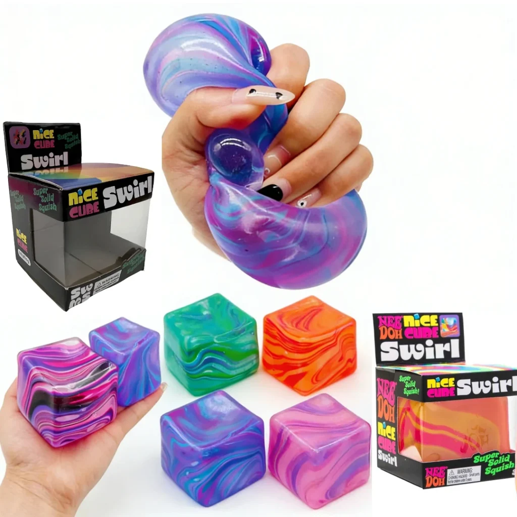 Cube sensoriel gel à rebond lent – Fidget tactile pour TDAH et Autisme