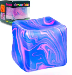 Cube sensoriel gel à rebond lent – Fidget tactile pour TDAH et Autisme - Bleu