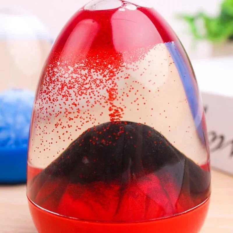 Effet visuel apaisant du timer liquide sensoriel — huile rouge sur fond blanc