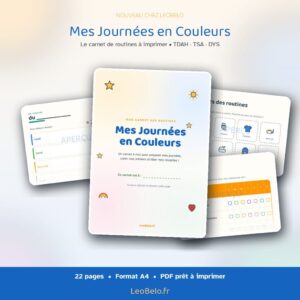 Carnet de routines TDAH à imprimer Mes Journées en Couleurs - aperçu du PDF