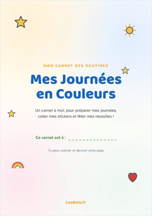 Carnet Mes Journées en Couleurs — routines à imprimer pour enfant TDAH TSA