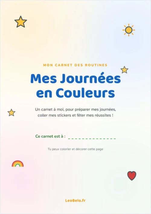 Carnet Mes Journées en Couleurs — routines à imprimer pour enfant TDAH TSA