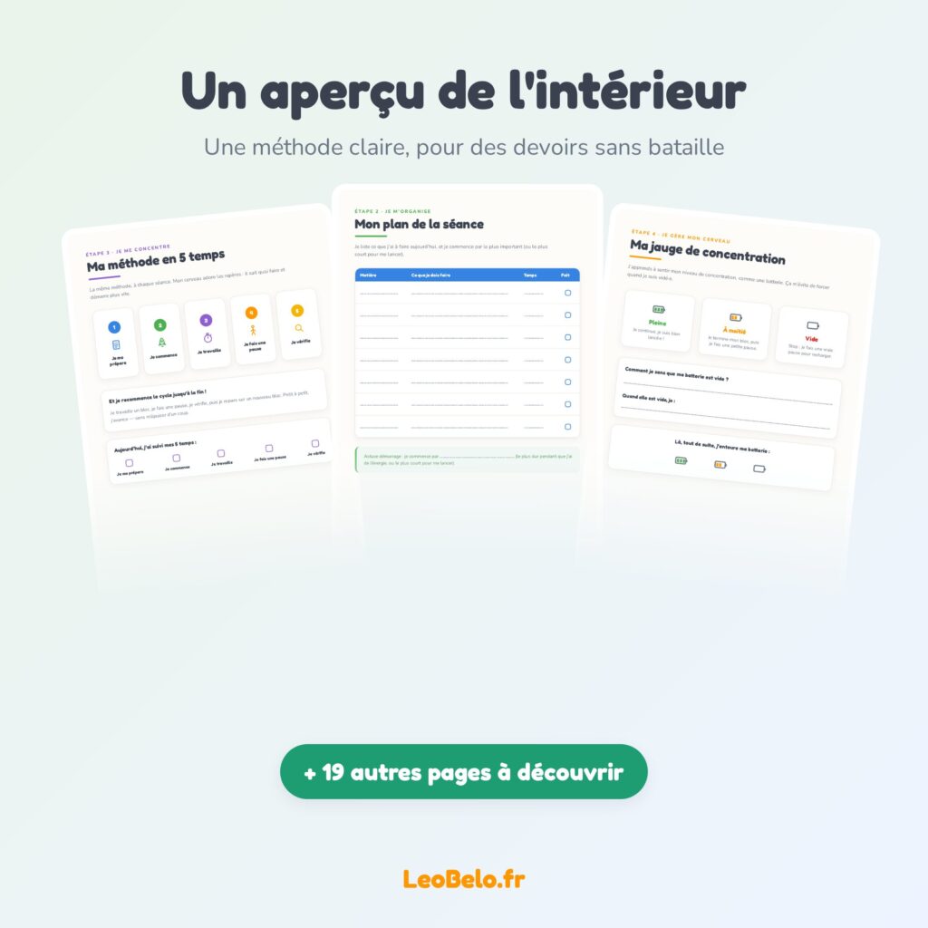 Mes Devoirs en Couleurs — Carnet de concentration & organisation à imprimer (TDAH, TSA, DYS) – Image 2