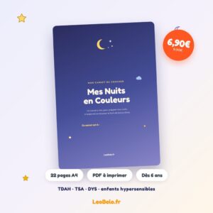 Mes Nuits en Couleurs — Carnet du coucher et du sommeil à imprimer (TDAH, TSA, DYS)