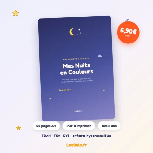 Carnet Mes Nuits en Couleurs — rituel du coucher à imprimer pour enfant TDAH TSA