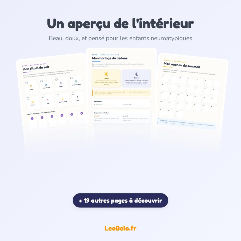 Mes Nuits en Couleurs — Carnet du coucher et du sommeil à imprimer (TDAH, TSA, DYS) – Image 2