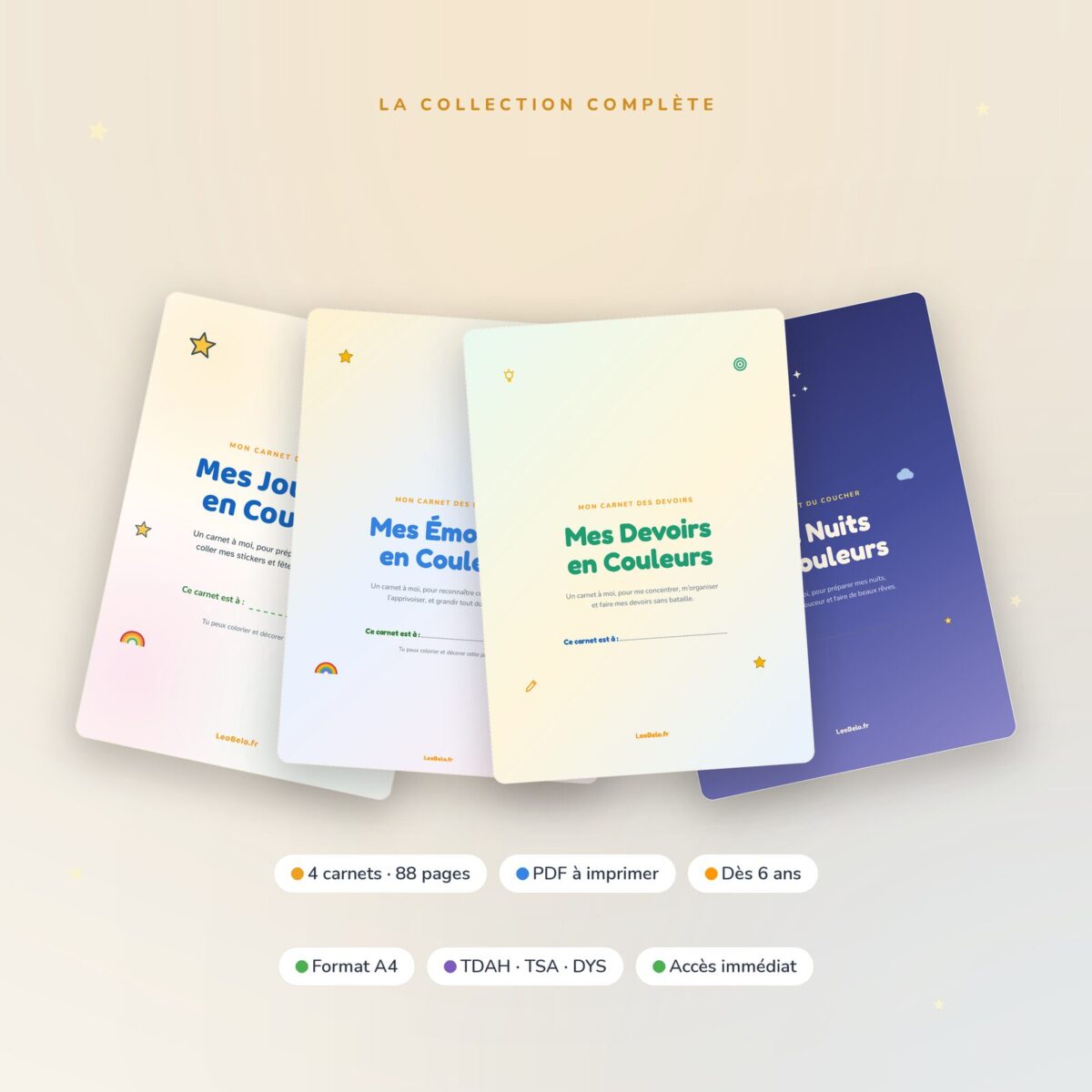 Collection 4 carnets PDF TDAH TSA à imprimer | LeoBelo