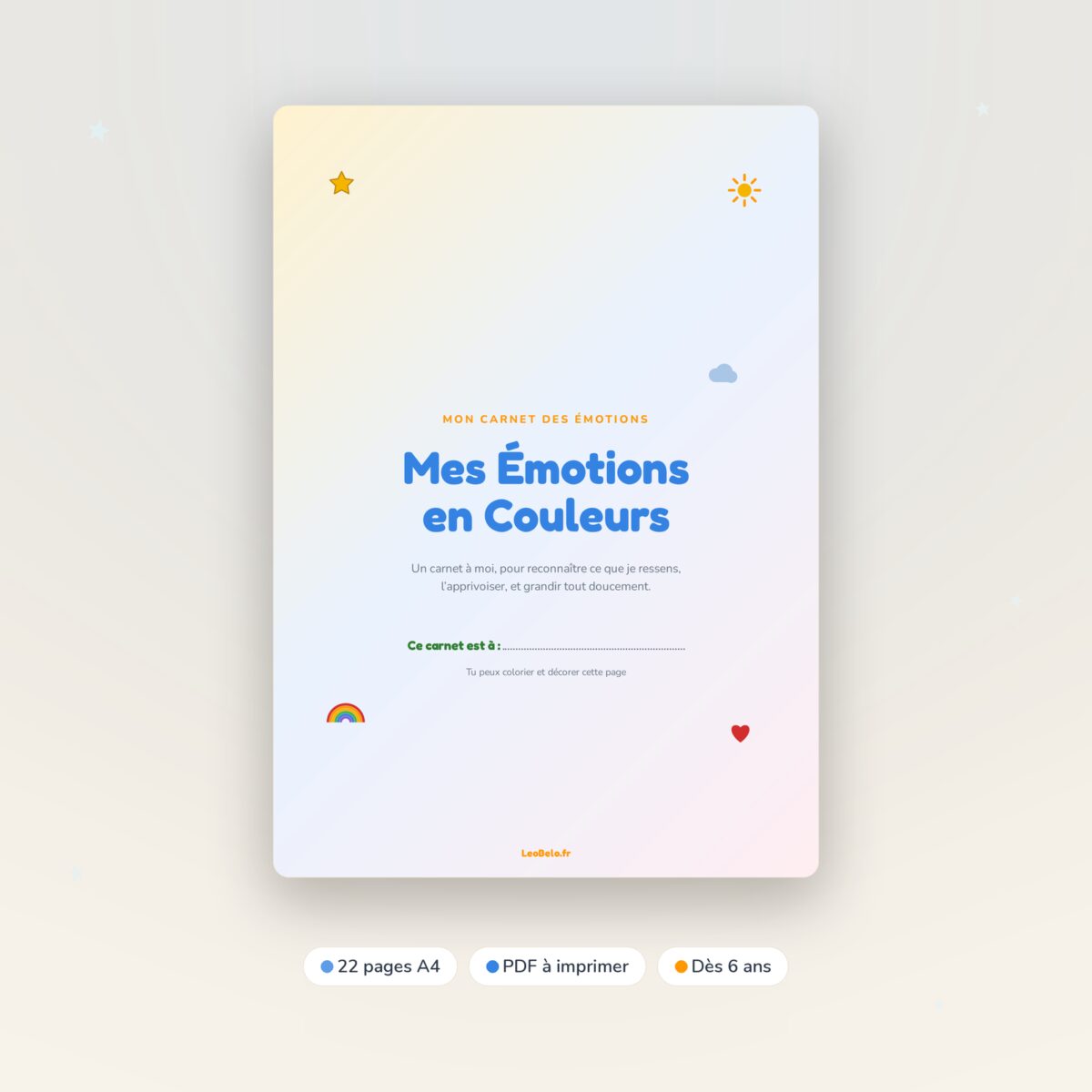 Carnet des émotions à imprimer – TDAH, TSA, DYS | LeoBelo
