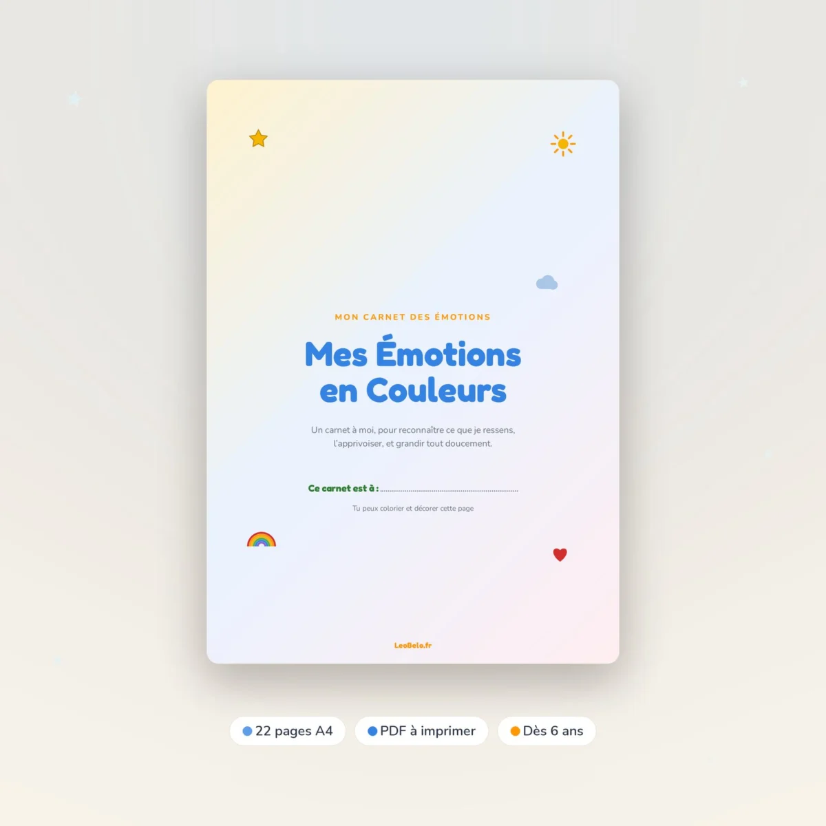 Carnet des émotions à imprimer – TDAH, TSA, DYS | LeoBelo