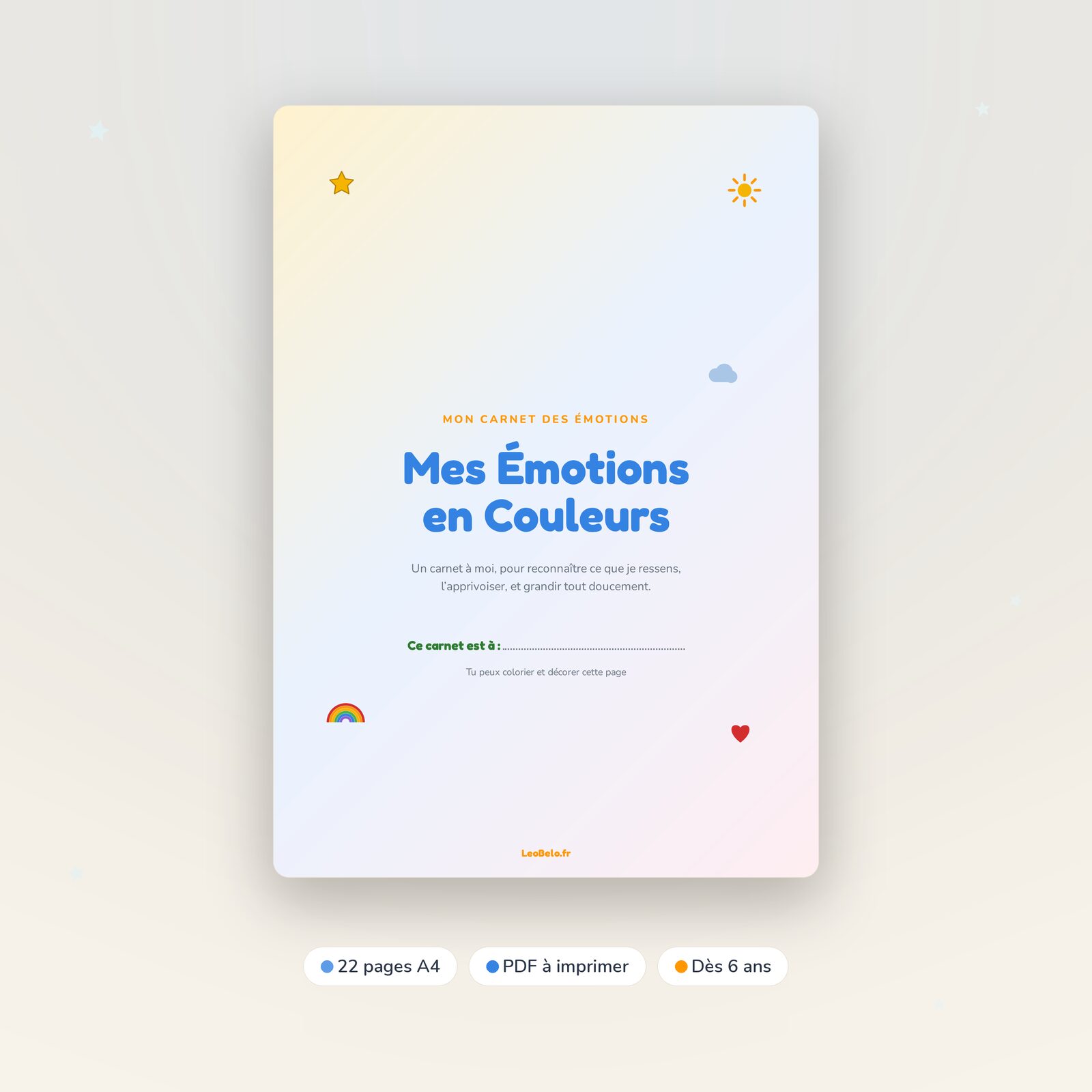 Carnet des émotions à imprimer – TDAH, TSA, DYS | LeoBelo