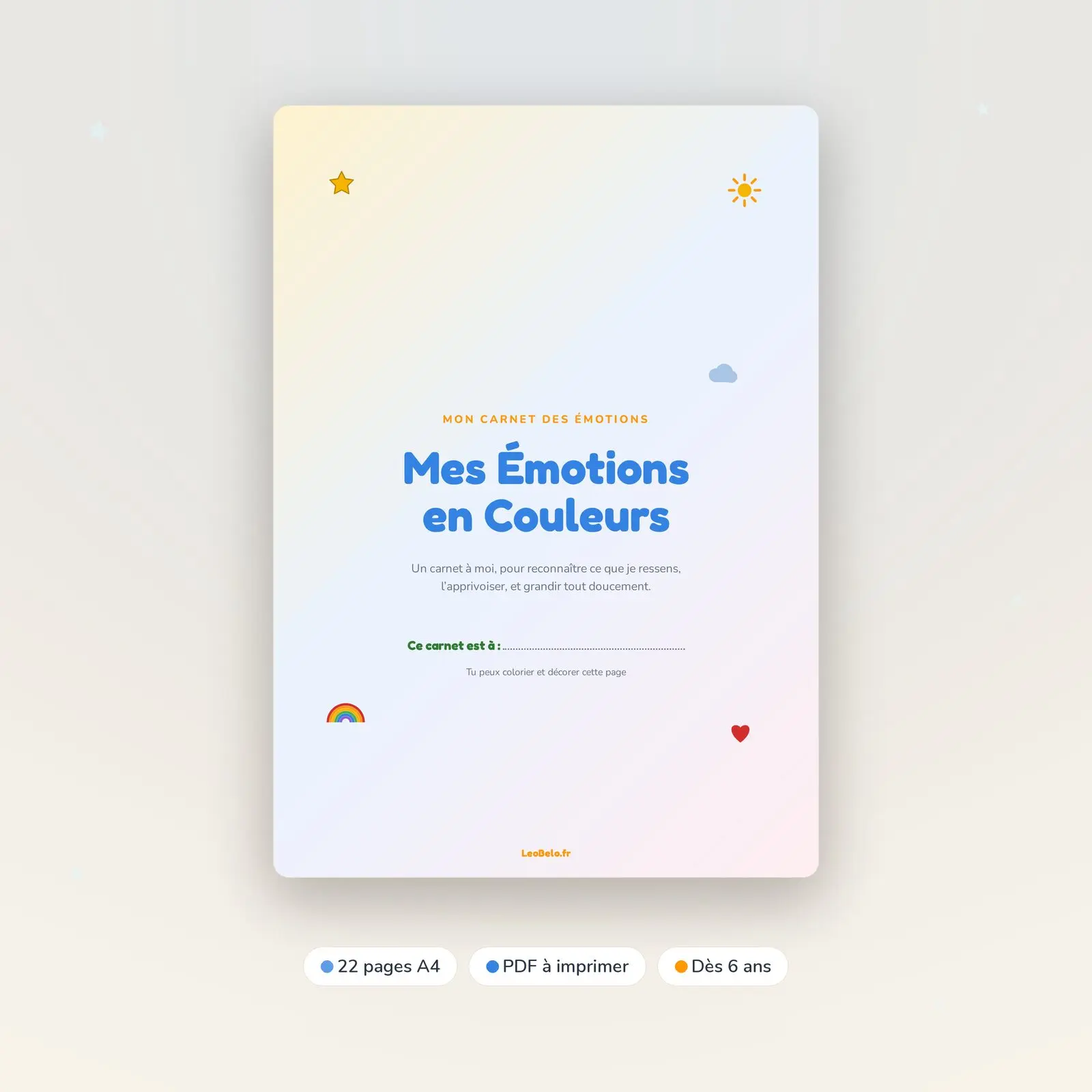 Carnet des émotions à imprimer – TDAH, TSA, DYS | LeoBelo