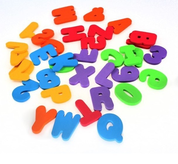 Lettres et chiffres de bain en mousse — 36 pièces