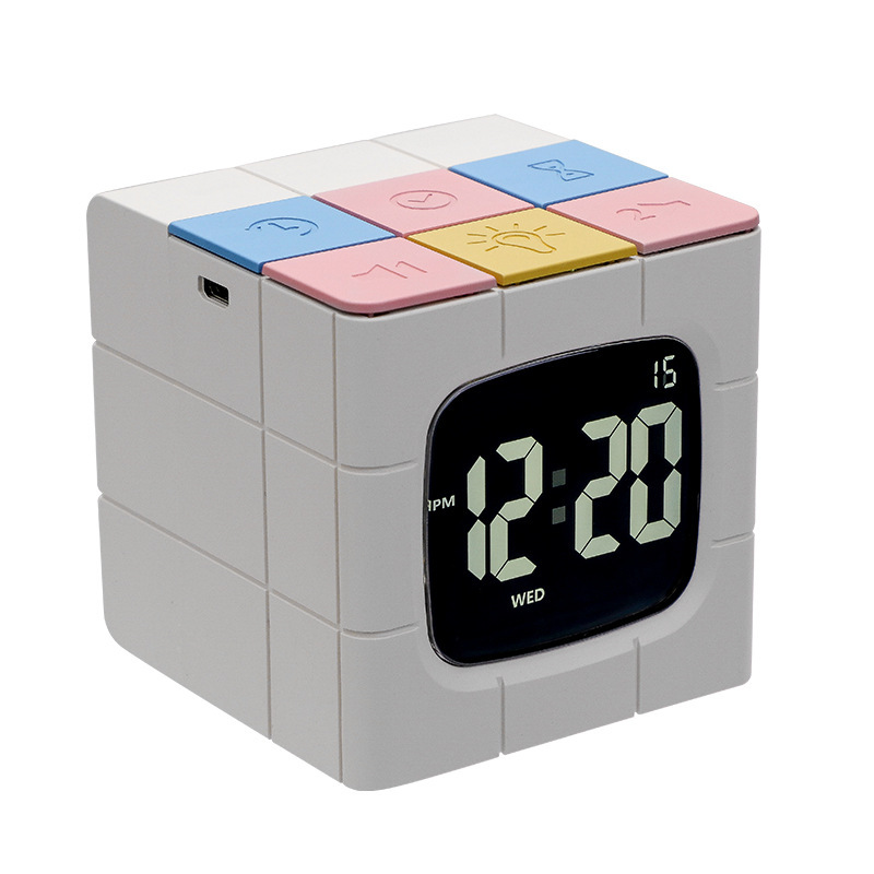 Réveil cube à minuteur et veilleuse — sans tic-tac – Image 3