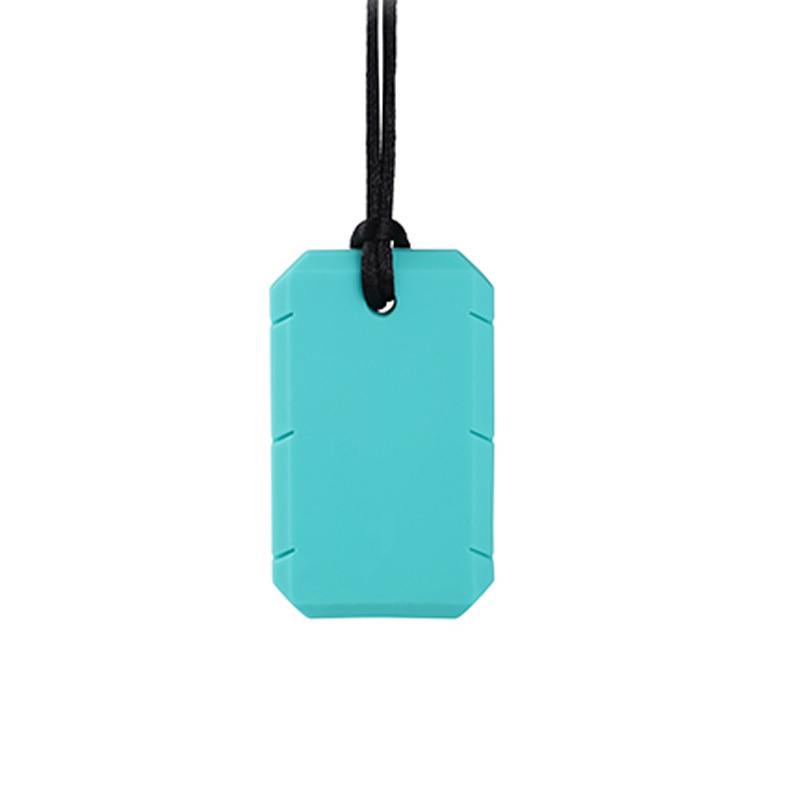 Plaque de silicone verte vue de face, avec son cordon noir