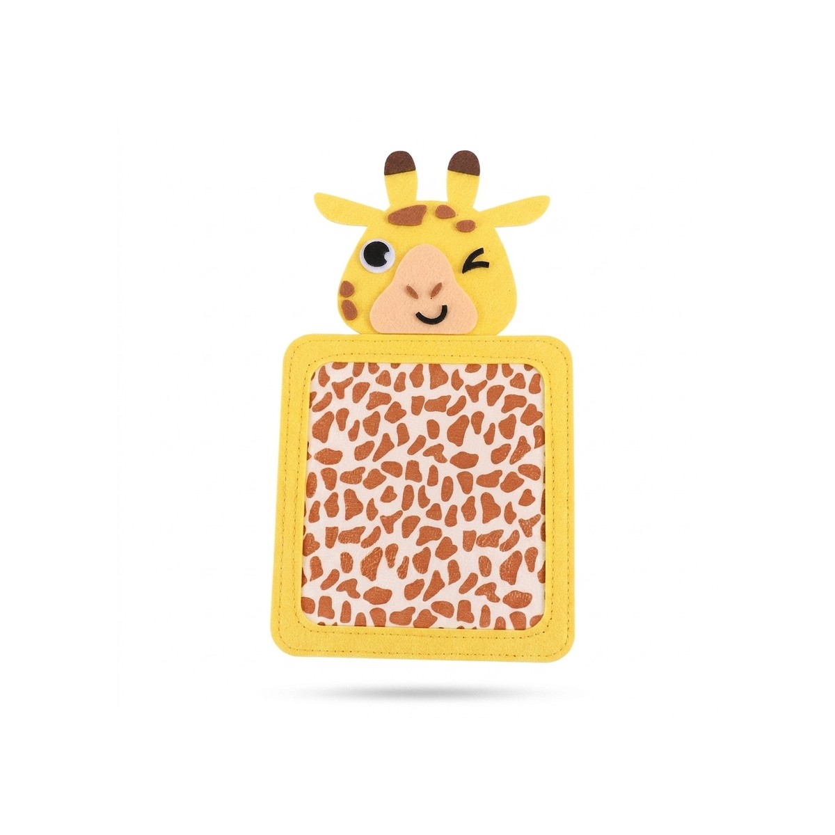 Plaque tactile girafe garnie d'un tissu à motif girafe
