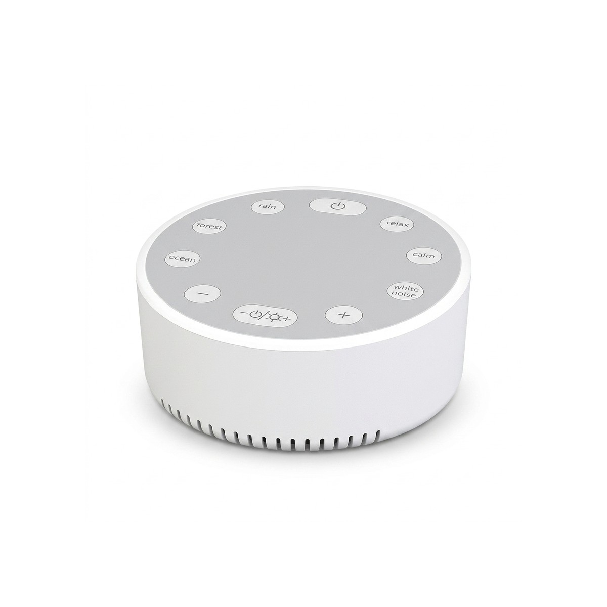 Appareil à bruit blanc posé sur une table de nuit