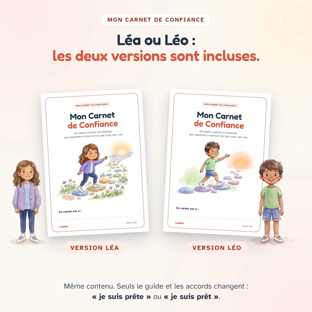Mon Carnet de Confiance en version Léa et en version Léo